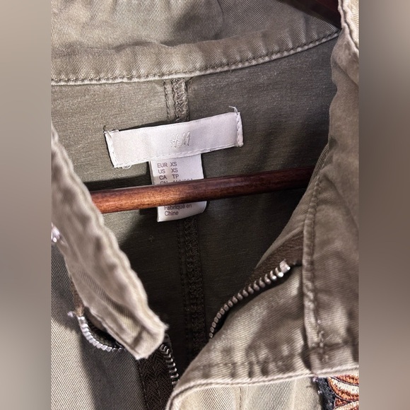 H&M Bohemian Punk Embroidered Patchwork Bomber - Picture 7 of 11